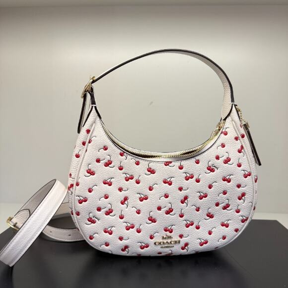 Coach Handbags - Coach Emily Shoulder Bag With Cherry Print CEN16 pebbled leather/Gold/Chalk Mult
